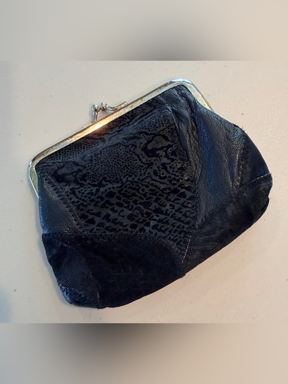 VINTAGE | leather, patchwork coin purse